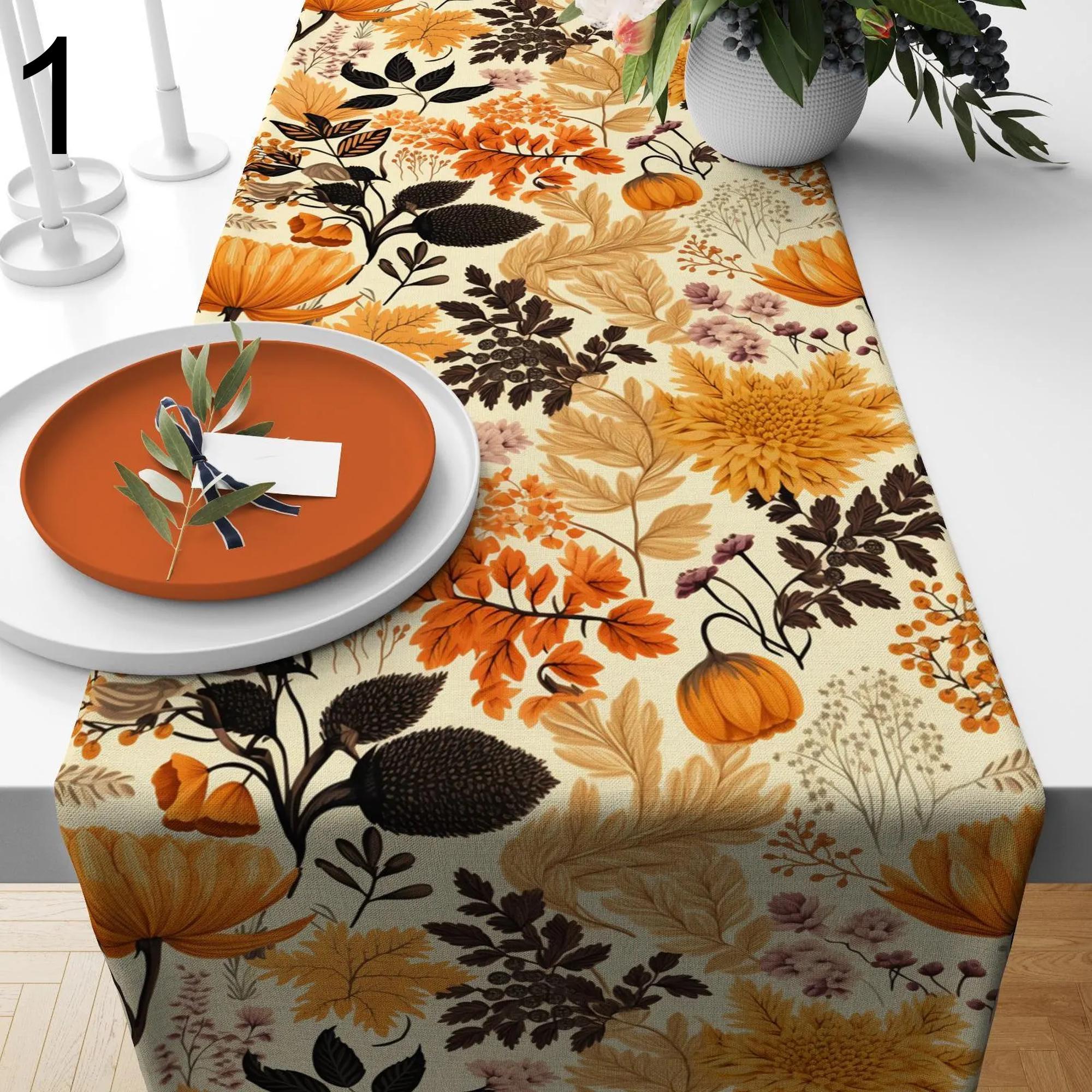 Herbst Tischläufer – 30 X 140 Cm, Kürbis-Motiv, Wasserabweisend, Rutschfest, Für Erntedankfest
