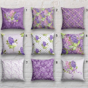Purple Floral Pillow Cover, Lilac Floral Cushion Cover, Summer Trend Floral Cushion Covers, Decorative Pillow Case, Pink Floral Pillow