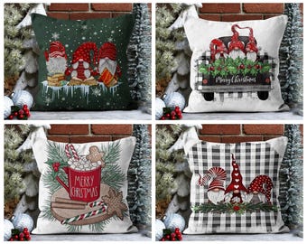 Gnome Christmas Pillow Cover, Holiday Home Decor