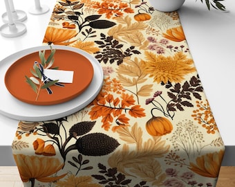 Chemin de table automne, chemin de table pour Thanksgiving, décoration de table automne, cadeau chemin de table pour Thanksgiving, nappe pour Thanksgiving, chemin de table automne
