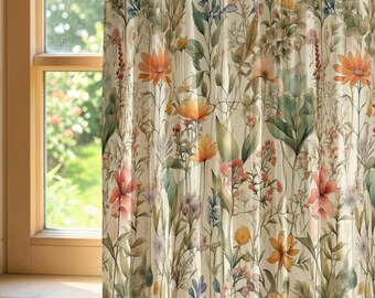 COALHO Tenda ad arco vintage rustica metà secolo giardino floreale girasole rosa stampa tende per finestra isolamento termico tasca per asta tende oscuranti per camera da letto - 2 pannelli 213,4 cm
