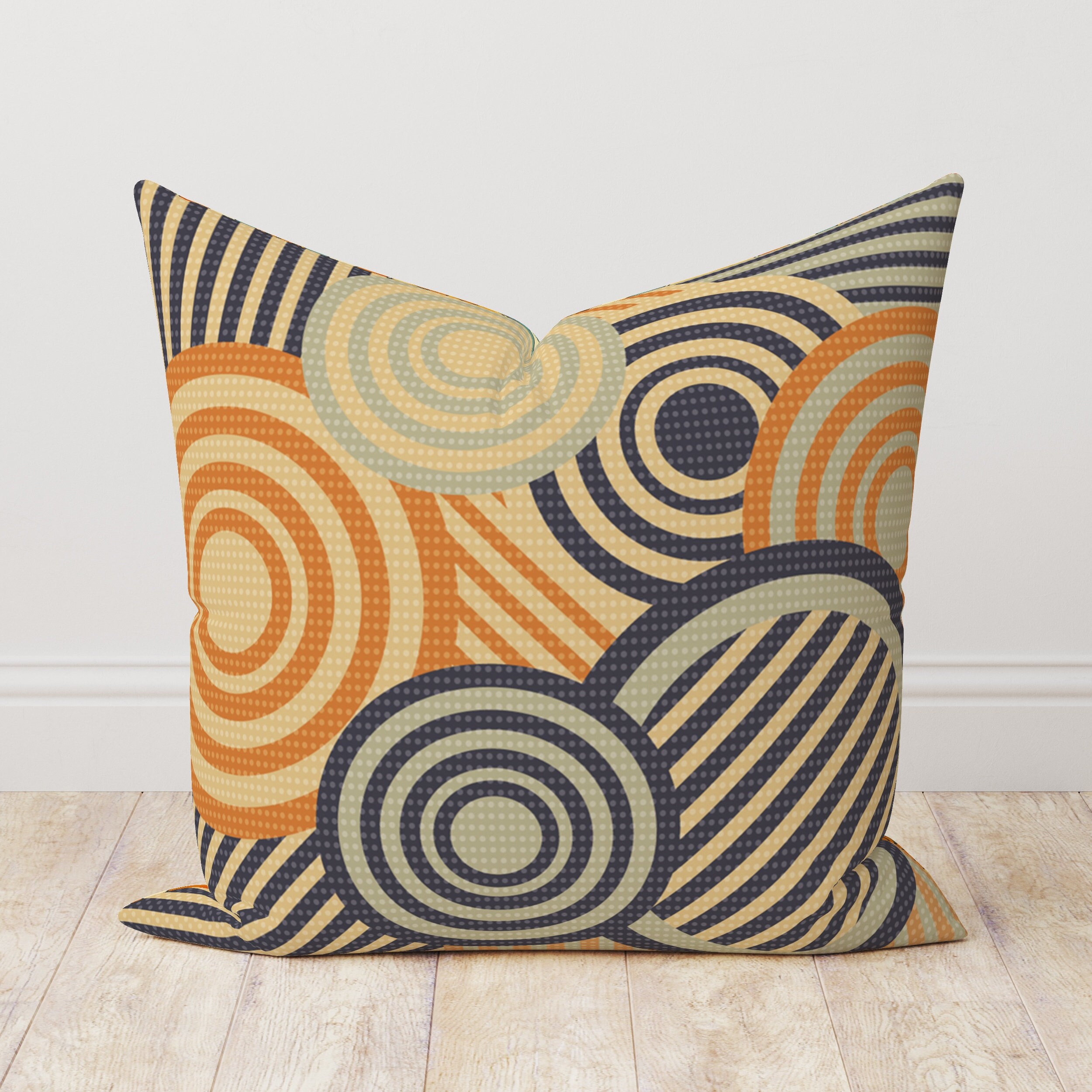 Retro Cushion Cover, Mid Century Modern Throw Pillow Cover