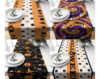 Chemin d'Halloween, Chemin de table Halloween, Décoration d'Halloween, Chemin de citrouille, Cadeau d'Halloween, Fête d'Halloween