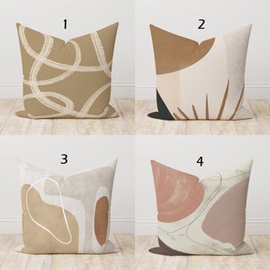 Modern Abstract Pillow Cover, Beige Abstract Throw Pillow Cover, Decorative Beige Pillow Covers, Minimalist Abstract Cushion Cover