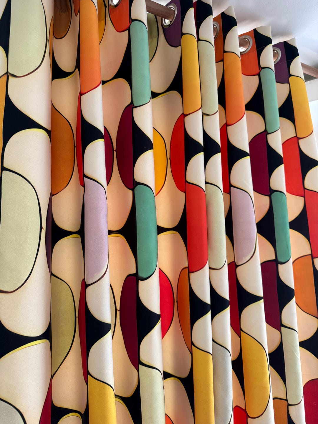 Mid Century Modern Curtain Panels, Retro Curtains, Mcm Curtain ...