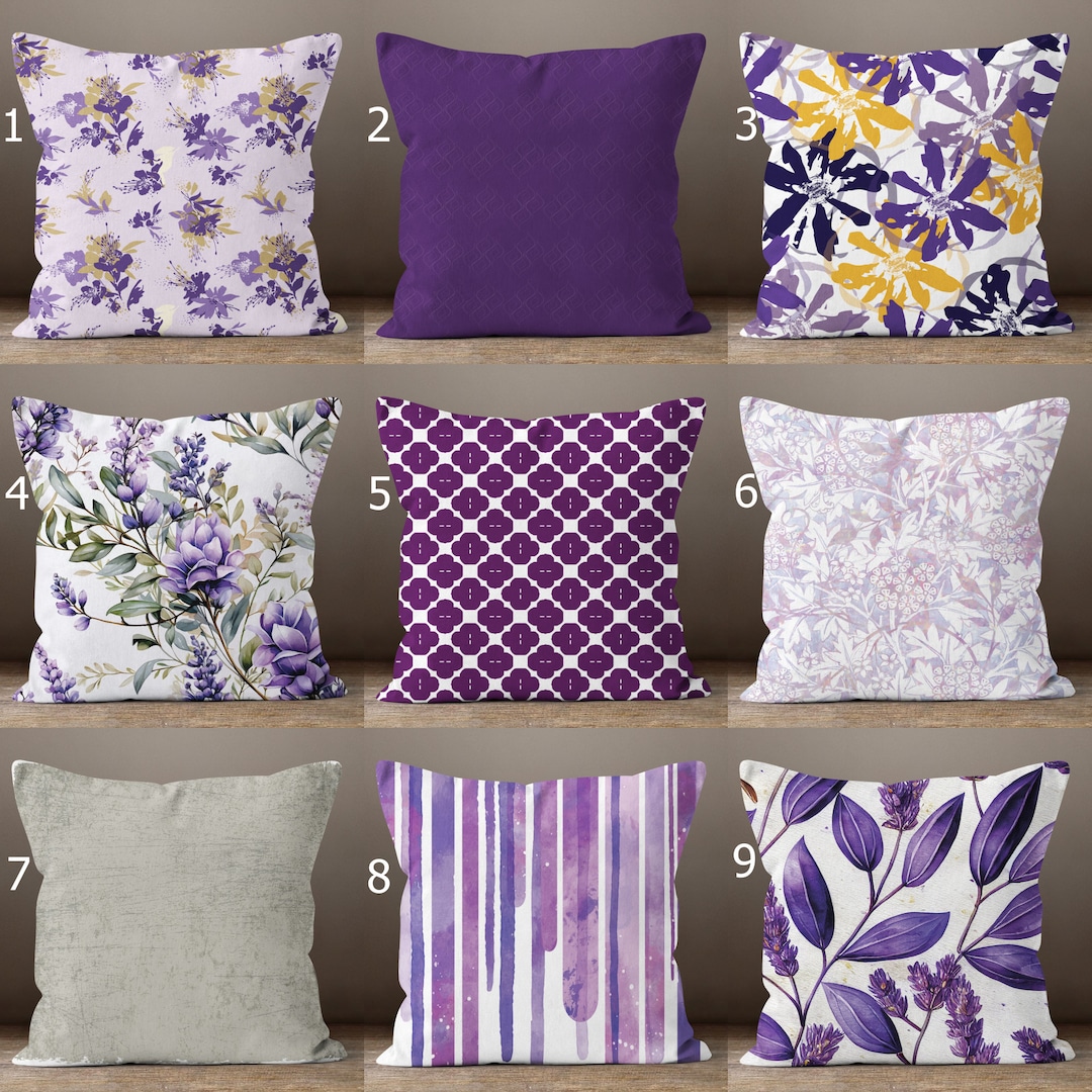 ☆枕カバー パープル 紫 モザイク柄 アンティーク 可愛い チャック