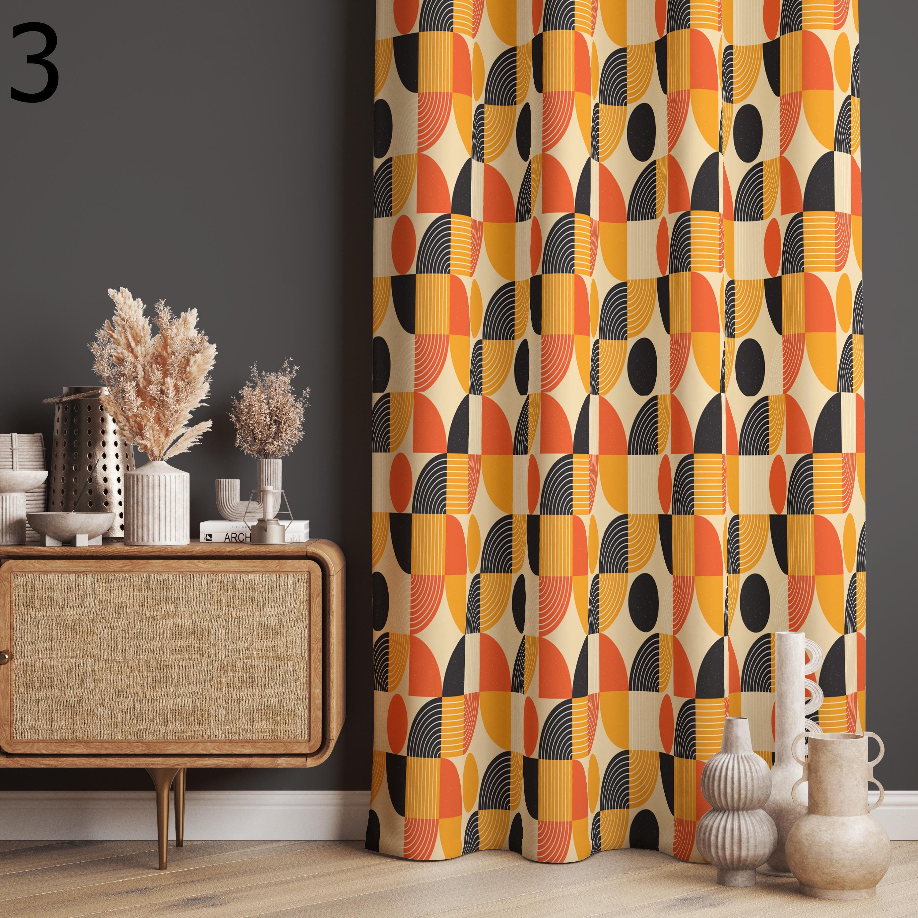Verdunklungsvorhänge 2er Set – Mid Century Modern Design, Blickdicht, 245x140 Cm, Mit Ösen