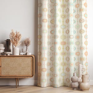Mid Century Modern Curtain Panels, 70s Retro Curtains, Mcm Curtain, Retro Geometric Abstract Style Curtain, Mod Curtains, Mid Century Drapes