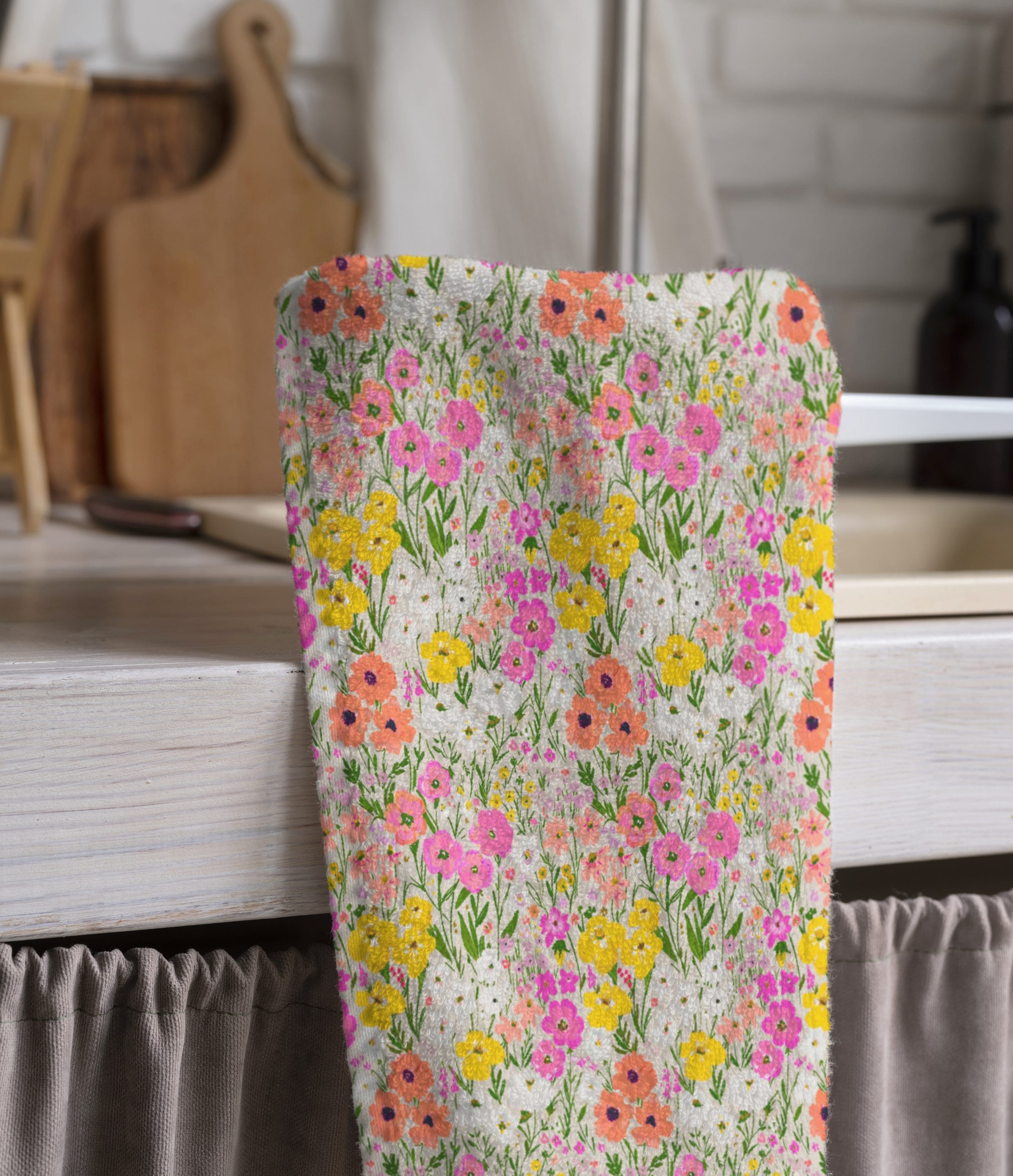 Wildflower Kitchen Towels Set Of 2 - Floral Butterfly Design, 18"x26", Absorbent & Decorative - View #5