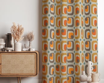 レトロカーテン、ミッドセンチュリーモダンカーテン、レトロ