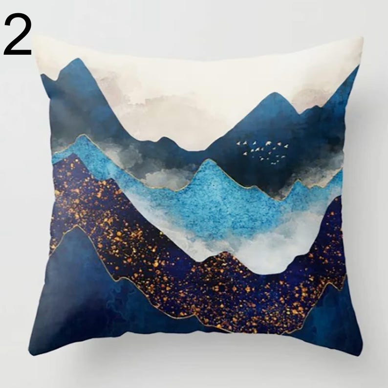 Landscape Pillow Covers, Abstract Pillows, Mountain Pillow Cover, Moon and Lake Pillow Cover, Home Decor, Modern Art Pillowcase 2