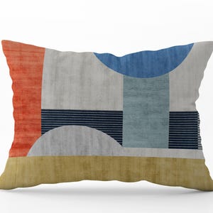 Fundas de almohada geométricas modernas, fundas de almohada rectangulares modernas, fundas de cojín geométricas, fundas de almohada de mediados de siglo, decoración del hogar Bauhaus