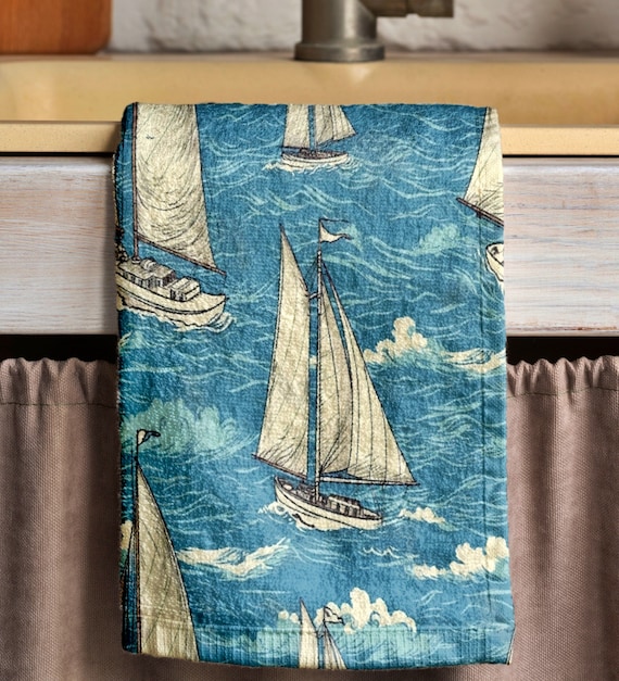Vintage Sailboat Tea Towels Nautical Tea Towel Sailor Dish Towel Maritime Print Hand Towels Yatch Hand Towels Ocean Hand Towel Etsy Ireland