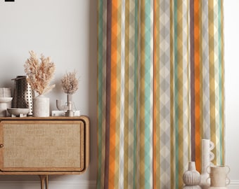 レトロカーテン、ミッドセンチュリーモダンカーテン、レトロ