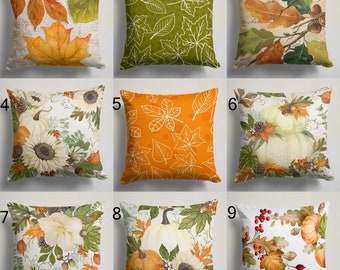 Housse de coussin jeté feuilles d'automne, housses de coussin automnales