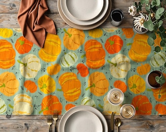 Fall Coffee Table Runners, Thanksgiving Pumpkin Table Decor, Autumn Dining Runner