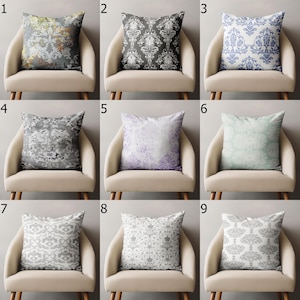Damask Cushion Cover, Baroque Pillow Covers, Elegant Damask Throw Pillow Covers, Baroque Style Digital Printed Pillow Cover
