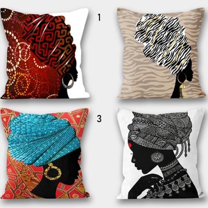 African Woman Pillow Case, African Pillowcase, Ethnic Pillow, Ethnic Home Decor, Authentic Pillow, African Digital Print Cushion Cover
