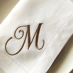 Servilletas con letras bordadas, servilletas con monogramas para bodas, servilletas con letras para bodas, servilletas de lino personalizadas, servilletas de lino personalizadas para la familia