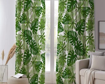 VOGOL 2 Tende Oscuranti Con Foglie Tropicali E Fiori - 132x244 Cm Ciascuna - Per Camera Da Letto