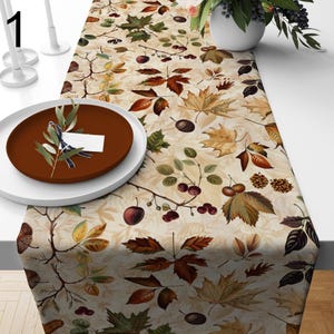 Fall Floral Table Runner, Autumn Leaves, Pumpkins, Thanksgiving Decor