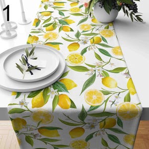 Camino de mesa de limón, camino de mesa de limón amarillo, mantel de limón para cocina, mantel decorativo, camino de mesa de comedor para cocina, camino de mesa amarillo
