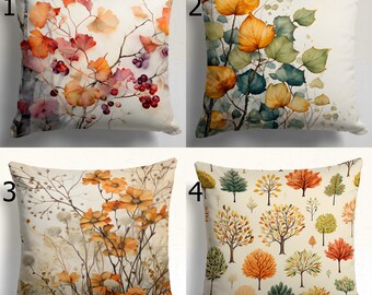 Wild Mushroom & Snail Throw Pillow Covers Set Of 2 - 18x18 Inch Soft Polyester, Fall Decor