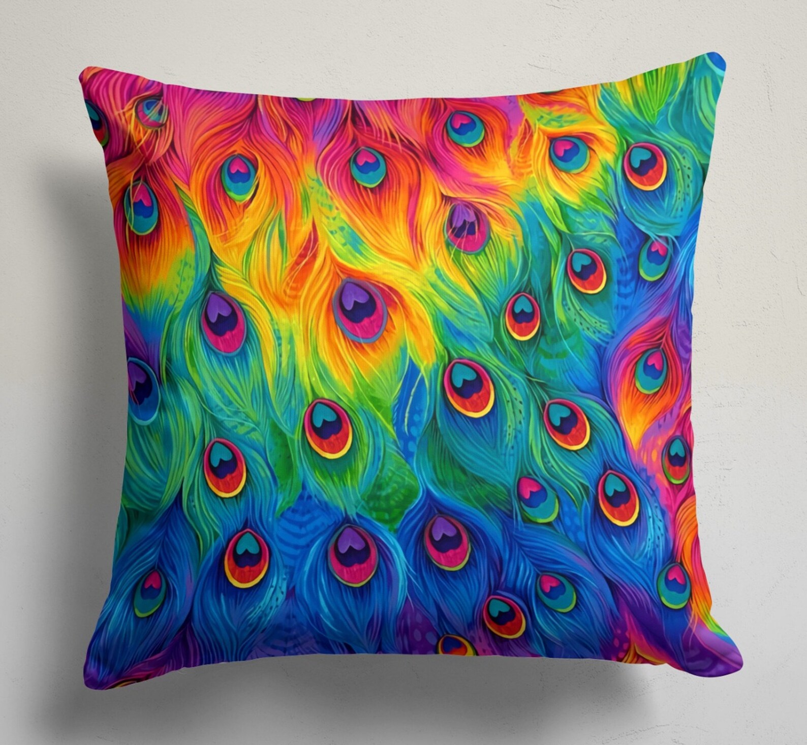 Peacock Pillow Cover Peacock Cushion Cover Peacock Tail Etsy