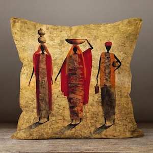 African Women Cushion Cover, Ethnic Home Decor, African Ethnic Cushions, African lifestyle cushions, Home Decor, African Pillow, Cushion