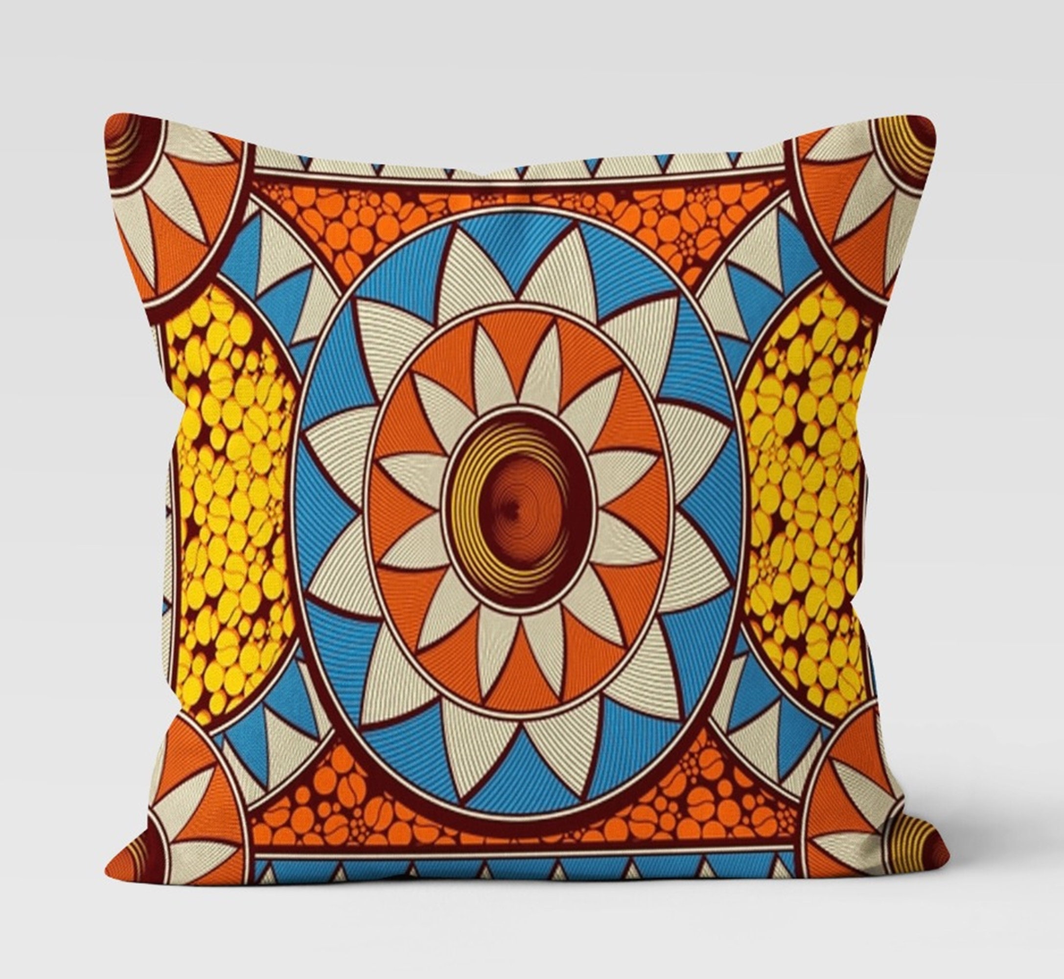 2 Boho-Kissenbezüge 40x40 Cm - Ethnisches Teppichmuster, Baumwollleinen, Mit Reißverschluss