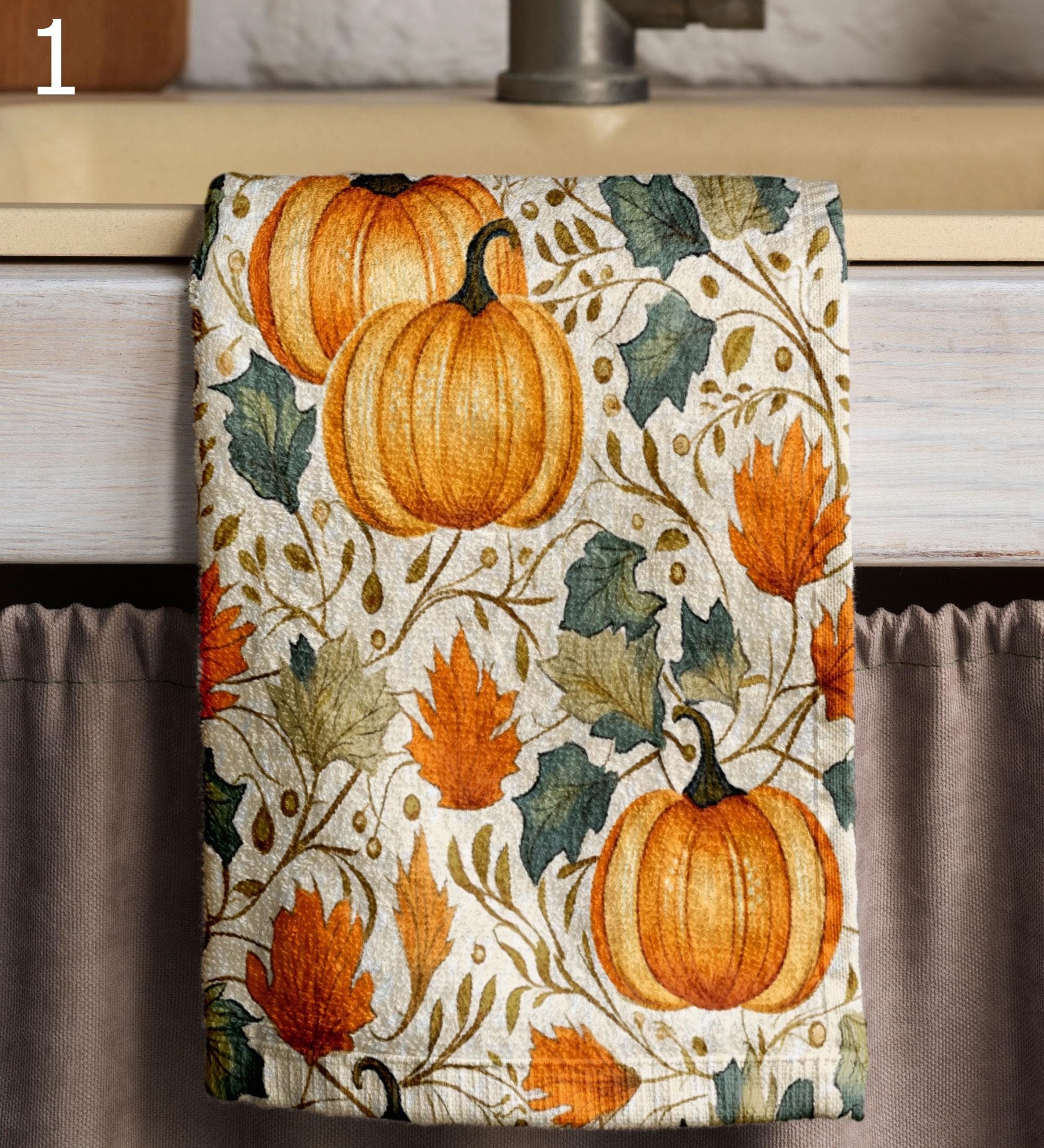 Autumn Pumpkin Tea Towels, Thanksgiving Pumpkin Dish Towel, Fall Orange Pumpkin Kitchen Towels, Pumpkin Harvest Tea Towels, Fall Hand Towel