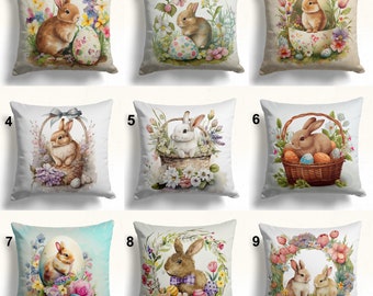 Easter Bunny Pillow Covers, Spring Rabbit Pillowcase, Bunny Pillow Case, Colorful Easter Pillow Case, Easter Gifts, Rabbit Easter Pillowcase