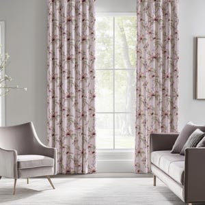 Purple Floral Curtains, Flowers Window Panels, Colorful Floral Drapes, Floral Curtains, Floral Purple Curtain Panels