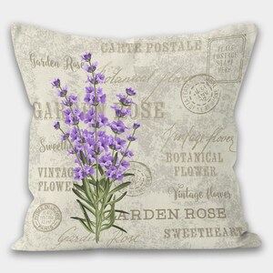 Lavender Floral Throw Pillow Cover, Purple Flowers Cushion Cover, Floral Throw Pillow Cover, Spring Floral Pillow, Lilac Floral Home Decor 1