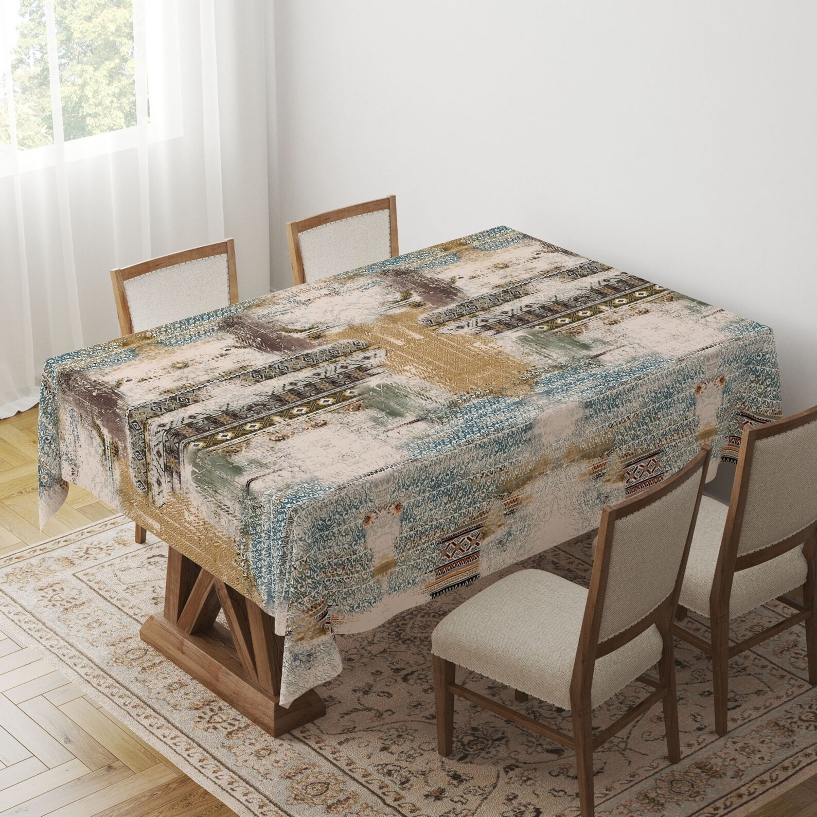 Ethnic Boho Tablecloth Rug Tablecloth Kilim Rug Print Etsy