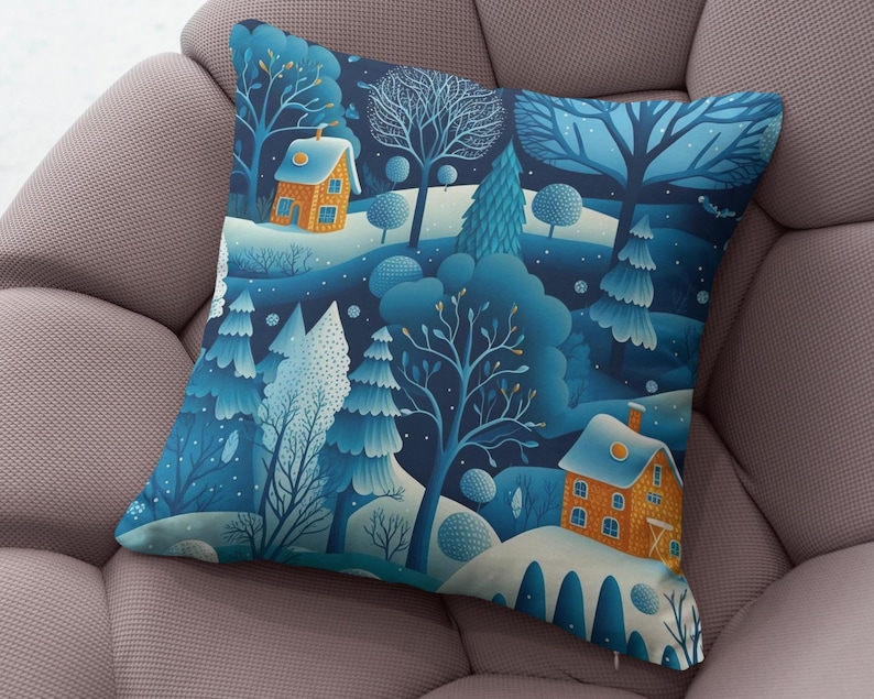 Vintage Christmas Pillow Covers, Christmas Pine Tree Cushion Cover, Modern Vintage Xmas Pillow Cover, Holly Pine Tree Pillow Cover 5