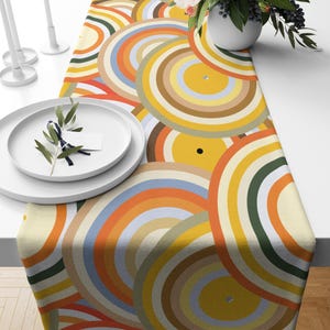 Retro Table Runner, 70s Table Runner, Retro Mid Century Table Runner, Retro Party Table Decor, Mcm Table Runners