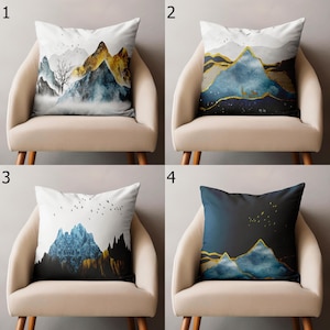 Mountain Abstract Throw Pillow Cover, Landscape Abstract Cushion Cover, Landscape Abstract Print Pillowcase, Abstract Mountain Pillowcase