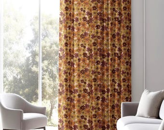 レトロな花柄カーテン、ミッドセンチュリーモダンフローラルカーテン