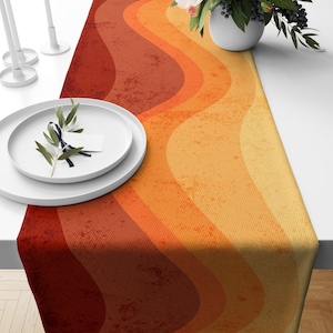 70s Table Runners, Retro Vintage Table Runner, Mid Century Modern Table Runner, Mcm Table Runners, Retro Geometric Abstract Table Runner