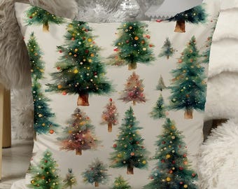 Christmas Tree Pillow Cover, Xmas Pine Tree Cushion Covers, Winter Throw Pillows