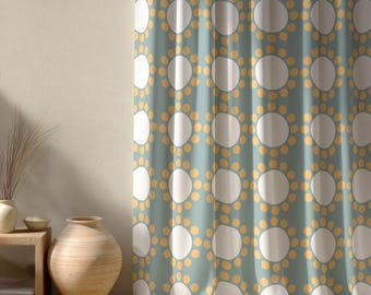 Rideaux à motifs circulaires rétro, rideaux style années 50