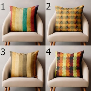Retro Pillow Covers, 70s Vintage Striped Pillow Covers, Mid Century Geometric Cushion Cover, Retro Vintage Pillowcase