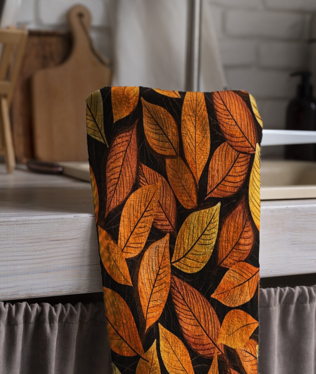 Autumn Leaves Tea Towels, Fall Tea Towel, Autumn Kitchen Decor, Kitchen ...