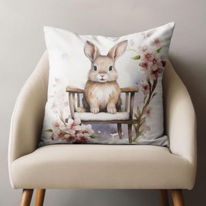Funda de almohada de Pascua, linda funda de cojín de conejito de Pascua, fundas de almohada con estampado de conejo de Pascua, funda de almohada de conejito de Pascua, decoración del hogar de Pascua