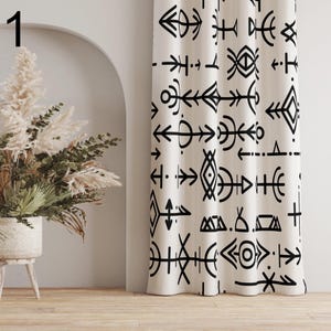 Southwestern Curtains, Rug Window Curtain Panels, Aztec Curtains, Geometric Pattern Printed Curtain, Western Printed Curtain