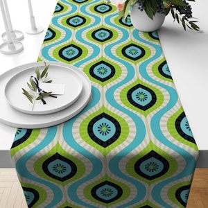Mid Century Modern Table Runner, Retro Coffee Table Runners, 70s Mod Table Runners, MCM Table Runners, 80s Table Runnes