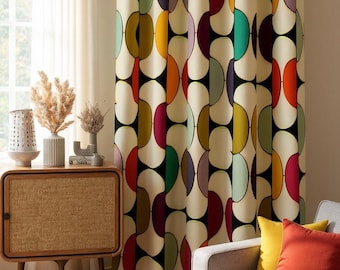 ヴィンテージ カーテン　ミッドセンチュリー レトロカーテン、ミッドセンチュリーモダンカーテン、レトロ