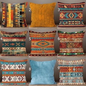 Fundas de almohada con motivos del suroeste, fundas de almohada con estampados digitales étnicos, fundas de almohada con motivos étnicos, fundas de almohada de tela africana, fundas de almohada occidentales