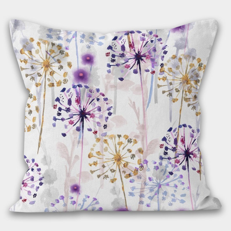 Lavender Floral Throw Pillow Cover, Purple Flowers Cushion Cover, Floral Throw Pillow Cover, Spring Floral Pillow, Lilac Floral Home Decor 3